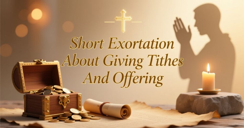 short exhortation about giving tithes and offering