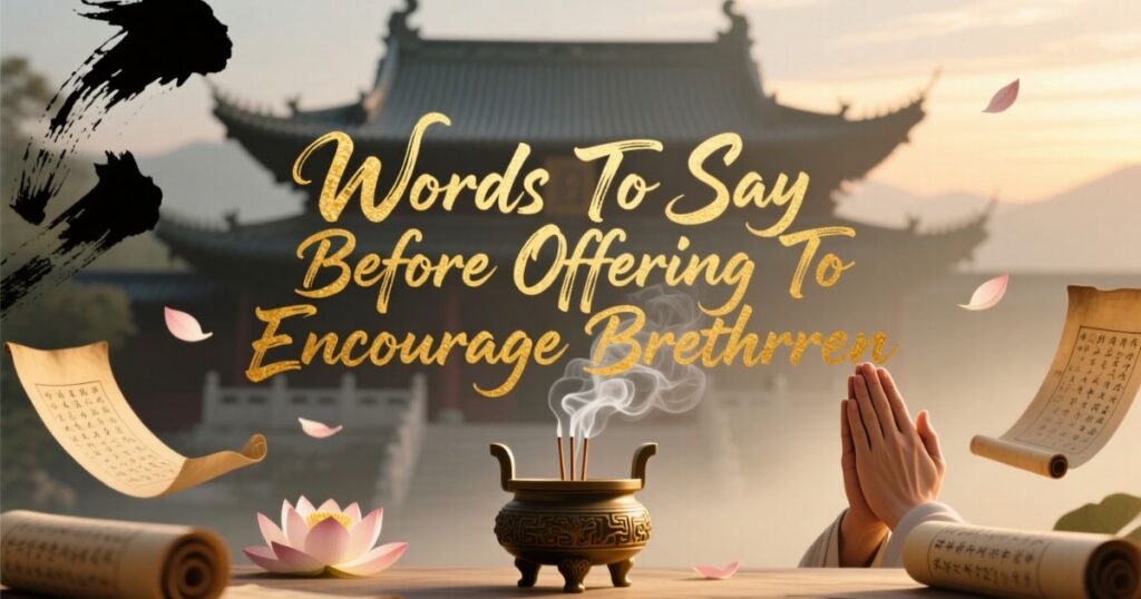 Words To Say Before Offering To Encourage Brethren
