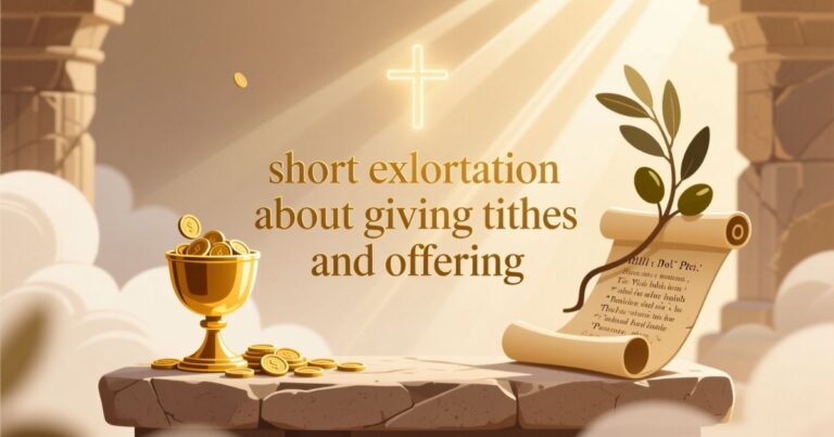short exhortation about giving tithes and offering