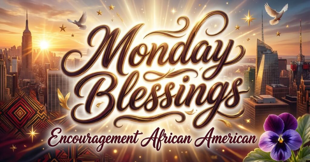 Encouragement African American Monday Blessings Image
