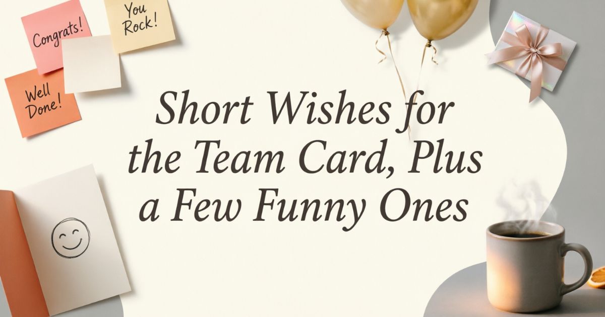 Short Wishes for the Team Card Plus a Few Funny Ones